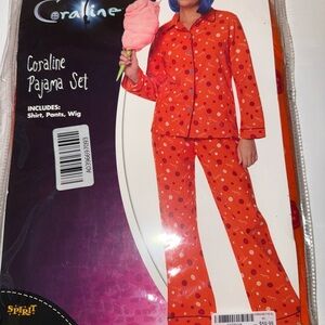 Spirit Coraline Pajama Set - Red with White Polka Dots